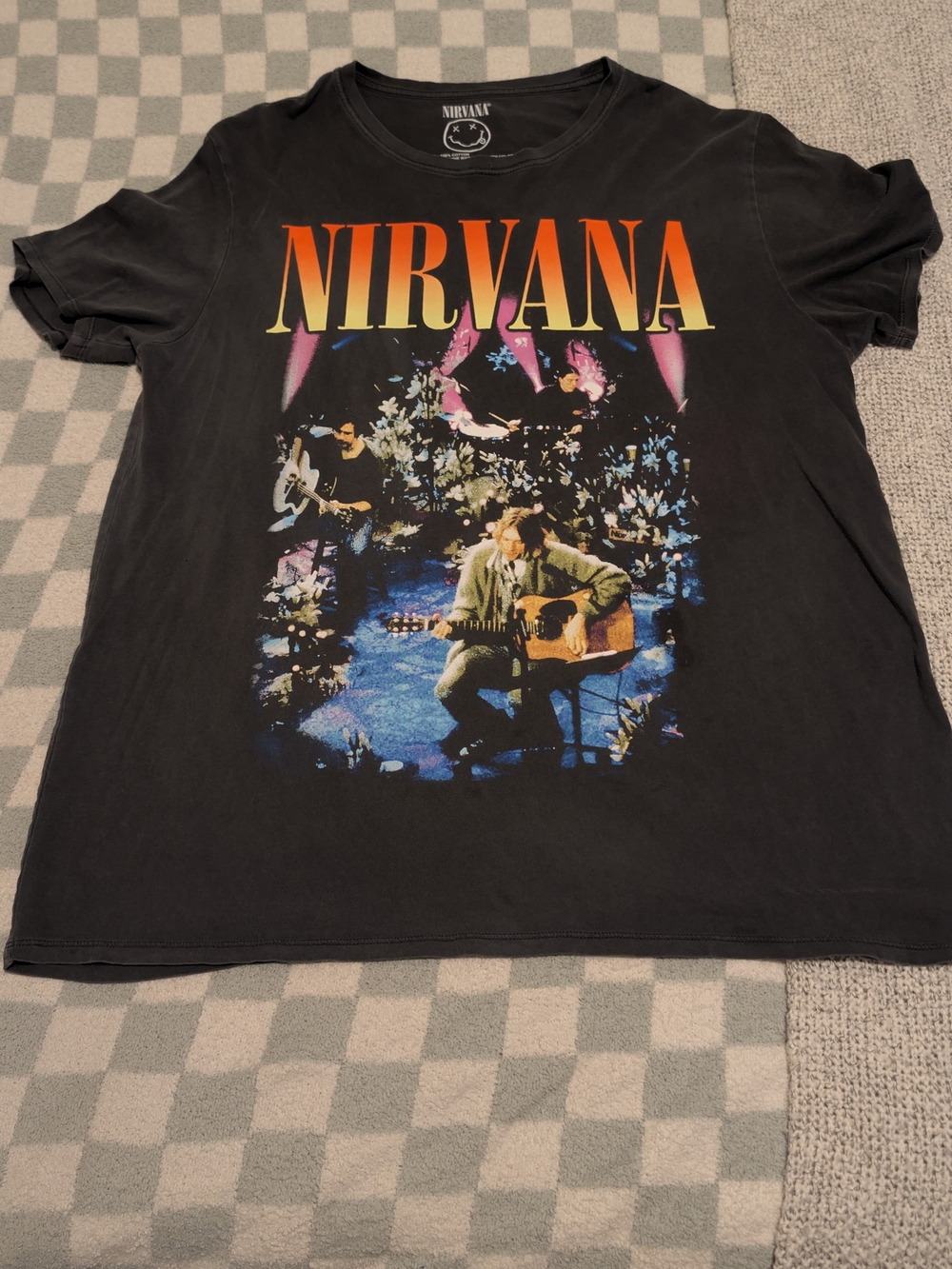 Nirvana Black Men's Cotton Tee Unplugged In New York - Large